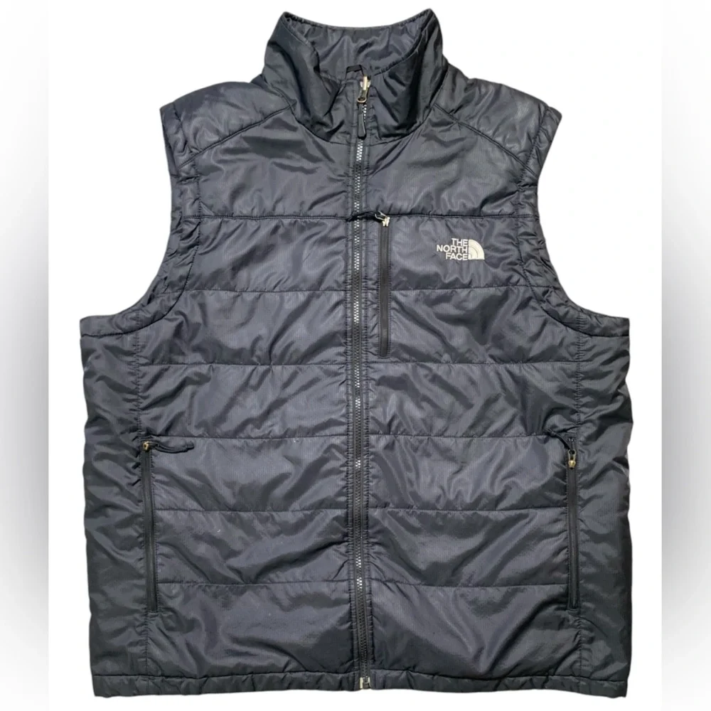 The North Face Mens Black Puffer Vest XL Quilted Full Zip Outdoor Gilet‎